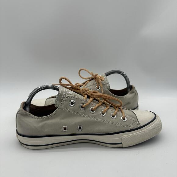 Mens 7 Women 9 Converse All Star Ox 153578F Gray Brown Leather Unisex Shoes - Picture 6 of 9